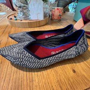 Rothy's Navy and White Houndstooth Women's Flats